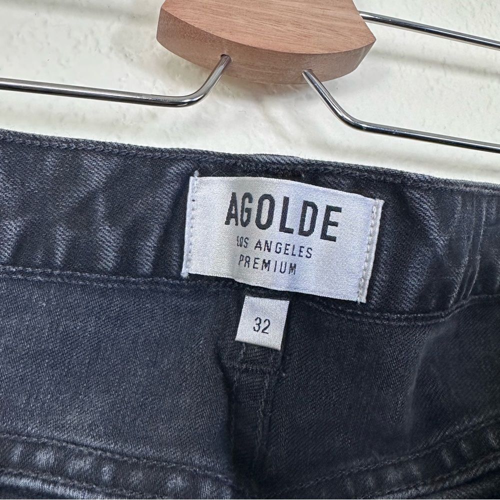 Men's Agolde Blade Skinny Fit Jeans in Black Raw Size 32 - Picture 3 of 10